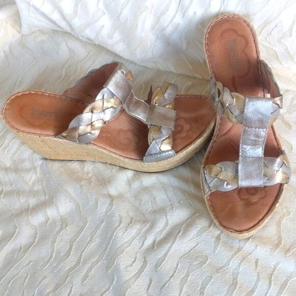 Born Barstow Platform- Metallic Wedge Sandal - Picture 3 of 14